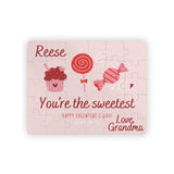 Personalized Kid's 30-Piece Valentine's Day Puzzle - "You're the Sweetest" Candy Theme