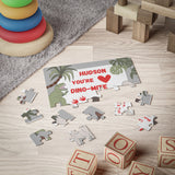 Personalized Kid's 30-Piece Valentine's Day Puzzle - "You're Dino-Mite" Dinosaur Theme