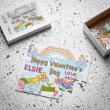Personalized Kid's 30-Piece Valentine's Day Puzzle - Unicorn Theme