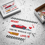 Personalized Kid's 30-Piece Valentine's Day Puzzle - "I Wheelie Love You" Race Car Theme