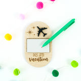 Vacation Countdown Dry Erase Plaque- Airplane Theme