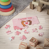 Personalized Kid's 30-Piece Valentine's Day Puzzle - "I Woof You" Dog Theme