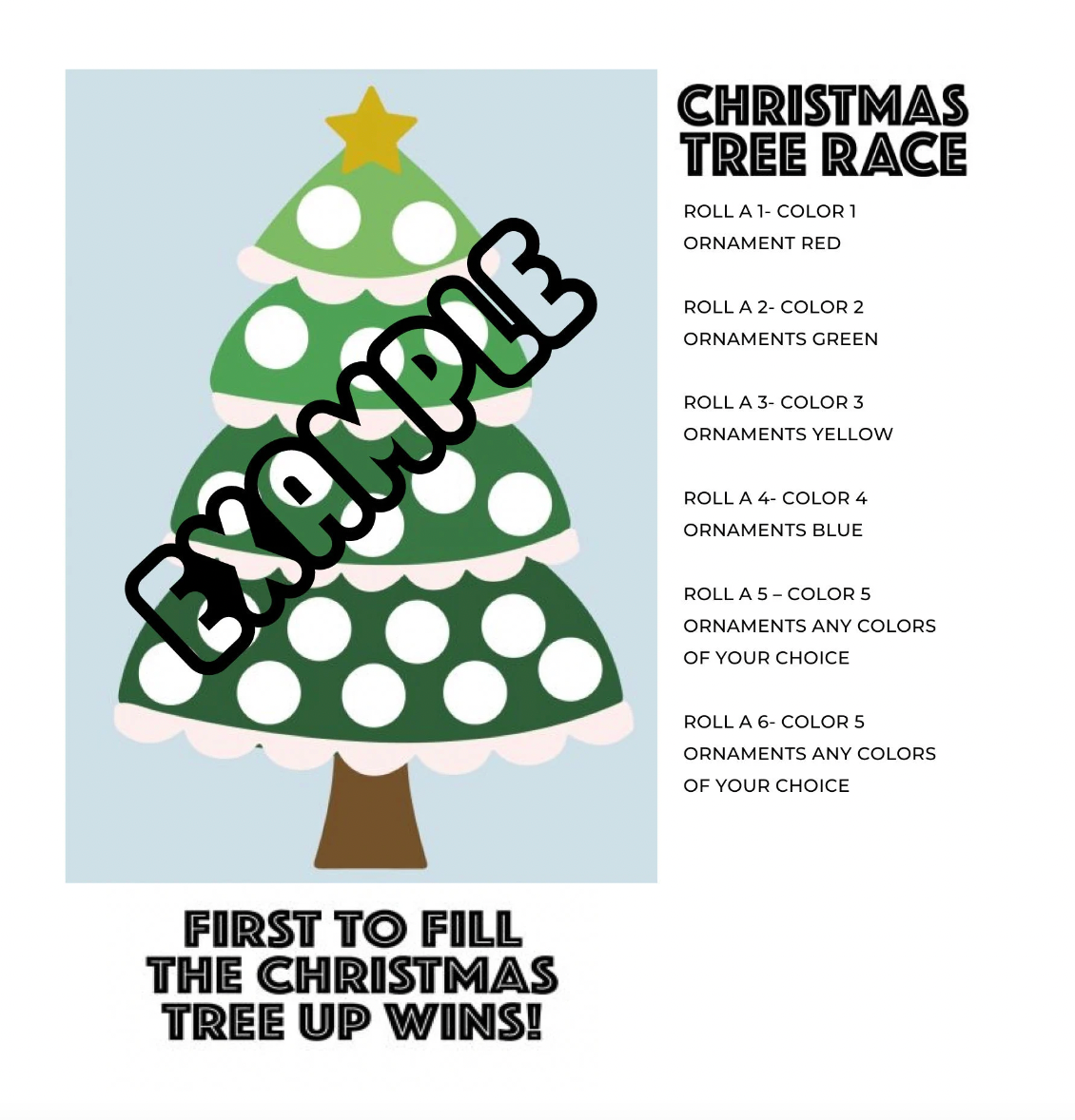 Roll a Tree Christmas Coloring or M&M Candy Game | Downloadable PDF – SleepyMommyShop roll-a-tree-christmas-coloring-or-m-m-candy-game-downloadable-pdf-sleepymommyshop