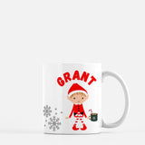 Boy Elf Hot Cocoa Mug Personalized